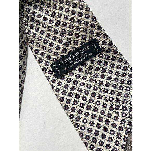 Christian Dior Mens Silk Tie 3.5" Wide 54"  Made In USA - Picture 3 of 7